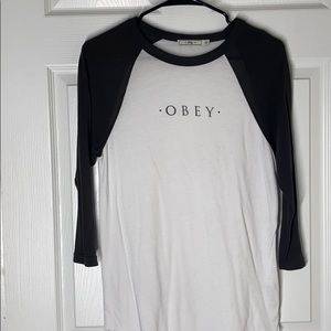 Women’s small obey mid sleeve shirt